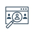 Magnify recruitment glass icon. Outline magnify recruitment glass vector icon for web design isolated on white background Royalty Free Stock Photo