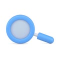 Magnifying blue 3d loupe. Research and scaling tool Royalty Free Stock Photo