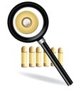 Magnifying and bullet Royalty Free Stock Photo