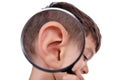 Magnifying ear Royalty Free Stock Photo