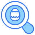 magnifying egg, magnifier, egg Blue Outline Simple Icon