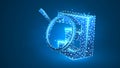 Magnifying glass Analysis of CSS coding language. Code analytics, programming, developing concept. Abstract, digital, wireframe, Royalty Free Stock Photo