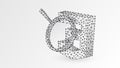 Magnifying glass Analysis of CSS coding language. Code analytics, programming, developing concept. Abstract, digital, wireframe, Royalty Free Stock Photo