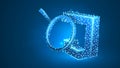 Magnifying glass Analysis of Java Script coding language. Code analytics, programming, developing concept. Abstract, digital, Royalty Free Stock Photo