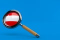 Magnifying glass with austrian flag