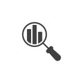 Magnifying glass and bar chart vector icon Royalty Free Stock Photo