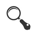 Magnifying glass. Black and white silhouette. vector image