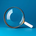 Magnifying glass on blue background SEO search engine optimization concept Royalty Free Stock Photo