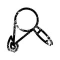 magnifying glass burning distressed icon