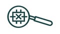 Magnifying Glass with Chip Icon, Electronic Component Analysis, vector design Generative AI Royalty Free Stock Photo