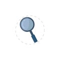 Magnifying glass clipart. Magnifying glass isolated flat icon Royalty Free Stock Photo
