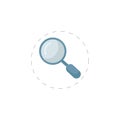Magnifying glass clipart. Magnifying glass isolated flat icon Royalty Free Stock Photo