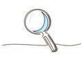 Magnifying glass. Continuous one line drawing. Royalty Free Stock Photo