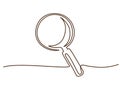 Magnifying glass. Continuous one line drawing. Royalty Free Stock Photo