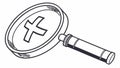 Magnifying glass with cross icon, error search vector design Generative AI