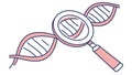 Magnifying glass on DNA. Scientific discovery. vector design Generative AI Royalty Free Stock Photo