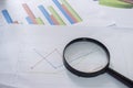 Magnifying glass and documents Royalty Free Stock Photo