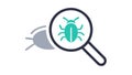 Magnifying Glass Examining a Bug Science Investigation, vector design Generative AI Royalty Free Stock Photo