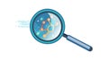 Magnifying Glass Examining Molecular Structure or Data, vector design Generative AI Royalty Free Stock Photo