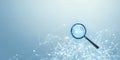 Magnifying Glass Exploring Complex Network Data Visualization Abstract Technology Concept