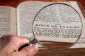 Magnifying Glass On Famous Bible Chapter Of Psalms