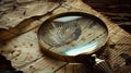 The Magnifying Glass and Fingerprint.AI generated image Royalty Free Stock Photo