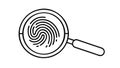 Magnifying Glass & Fingerprint, Security & Forensics Icon, vector design Generative AI Royalty Free Stock Photo