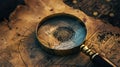 The Magnifying Glass and Fingerprint.AI generated image Royalty Free Stock Photo