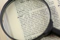 Magnifying glass focusing on profit word Royalty Free Stock Photo