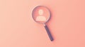 Magnifying glass focusing on user icon