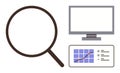 Magnifying Glass with Graph and Computer Monitor Representing Data Analysis and Research Royalty Free Stock Photo