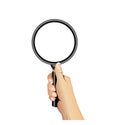 Magnifying glass in hand