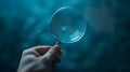 The magnifying glass in hand.AI generated image Royalty Free Stock Photo