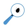 Magnifying Glass Highlighting Software Bug, Flat Vector Illustration Symbolizing Debugging, Code Inspection, And