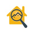 Magnifying Glass House Logo Design For Real Estate Property. Royalty Free Stock Photo