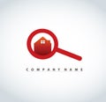 Magnifying glass with house logo design for real estate property industry vector illustration Royalty Free Stock Photo