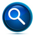 Magnifying glass icon elegant blue round button illustration Royalty Free Stock Photo