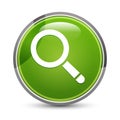 Magnifying glass icon elegant green round button vector illustration Royalty Free Stock Photo