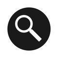 Magnifying glass icon flat black round button vector illustration Royalty Free Stock Photo