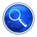 Magnifying glass icon futuristic blue round button vector illustration Royalty Free Stock Photo