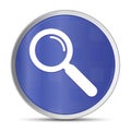Magnifying glass icon prime blue round button vector illustration design silver frame push button Royalty Free Stock Photo