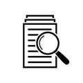 Magnifying glass icon, search documents sign