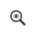 Magnifying glass icon. Search icon with eye. Stock vector illustration on white background Royalty Free Stock Photo