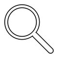 Magnifying glass icon. Search symbol. Outline vector illustration isolated on white Royalty Free Stock Photo