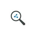 Magnifying glass icon, share social icon