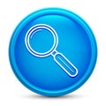 Magnifying glass icon glass shiny blue round button isolated design vector illustration Royalty Free Stock Photo