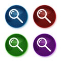 Magnifying glass icon shiny round buttons set illustration Royalty Free Stock Photo
