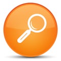 Magnifying glass icon special orange round button