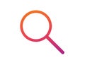 Magnifying glass icon to zoom in or out to search or find object. Isolated magnifier lens tool to research. Colorful Royalty Free Stock Photo