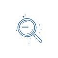 Magnifying glass icon. Vector illustration Flat linear design